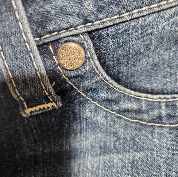 True Religion Jenny Curvy MidRise Blue Skinny Jeans Size 32 - Picture 3 of 5